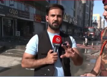 قوة امنية تمنع مراسل تلفزيوني من تغطية حريق في بغداد